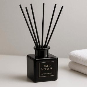 23 Black Fiber Reed Diffuser Luxury Glass Bottle Home Fragrance Set Essential Oil Room Deodorizer Bathroom Air Freshener